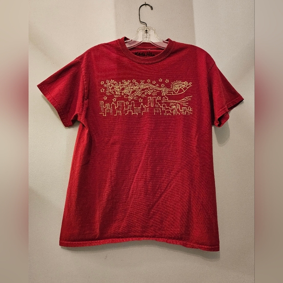 Keith Harring Red & Gold Graphic T-shirt | Size Medium - Picture 1 of 6